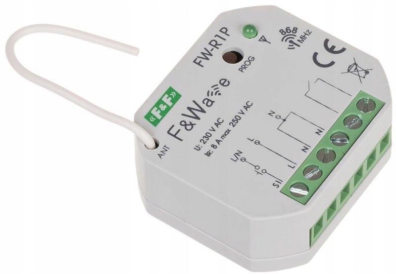F&F Radiowy pojedynczy przekaźnik bistabilny - montaż PDT 85÷265V AC/DC