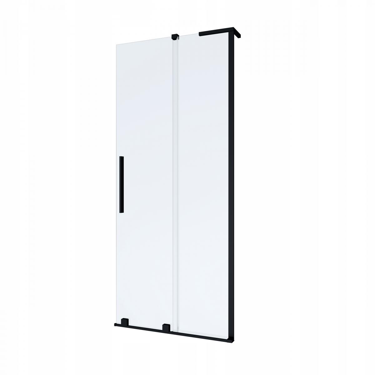 KABINA WALK-IN PRZESUWNA 90 CM, TRANSP 8 MM, CZARNY