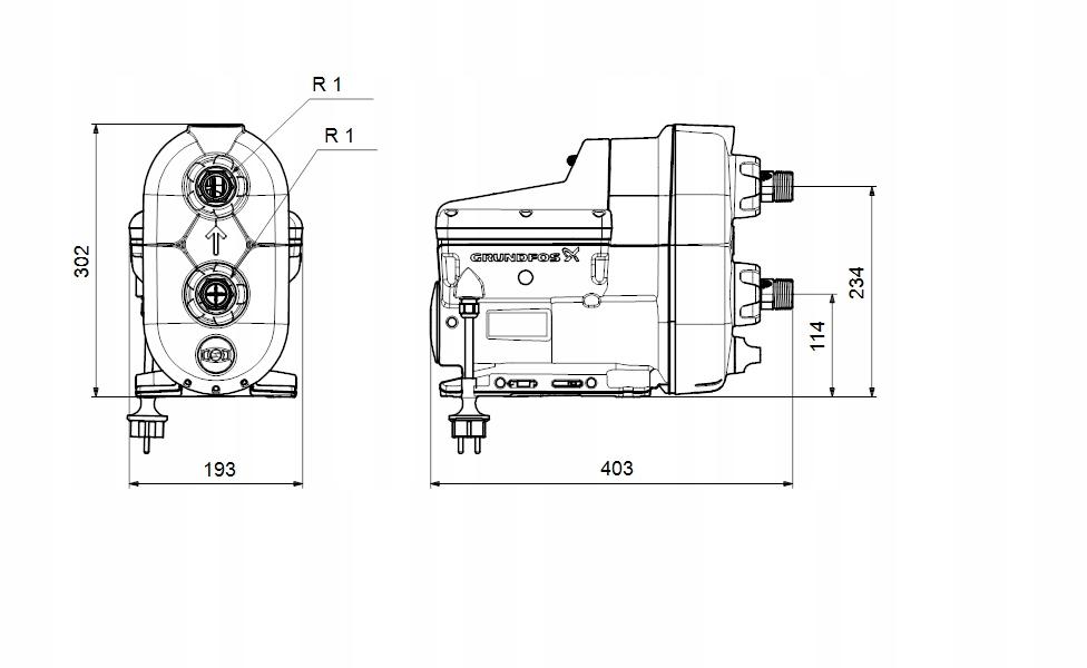 Pompa hydroforowa kompaktowa, samozasysająca GRUNDFOS SCALA2 3-45 240V