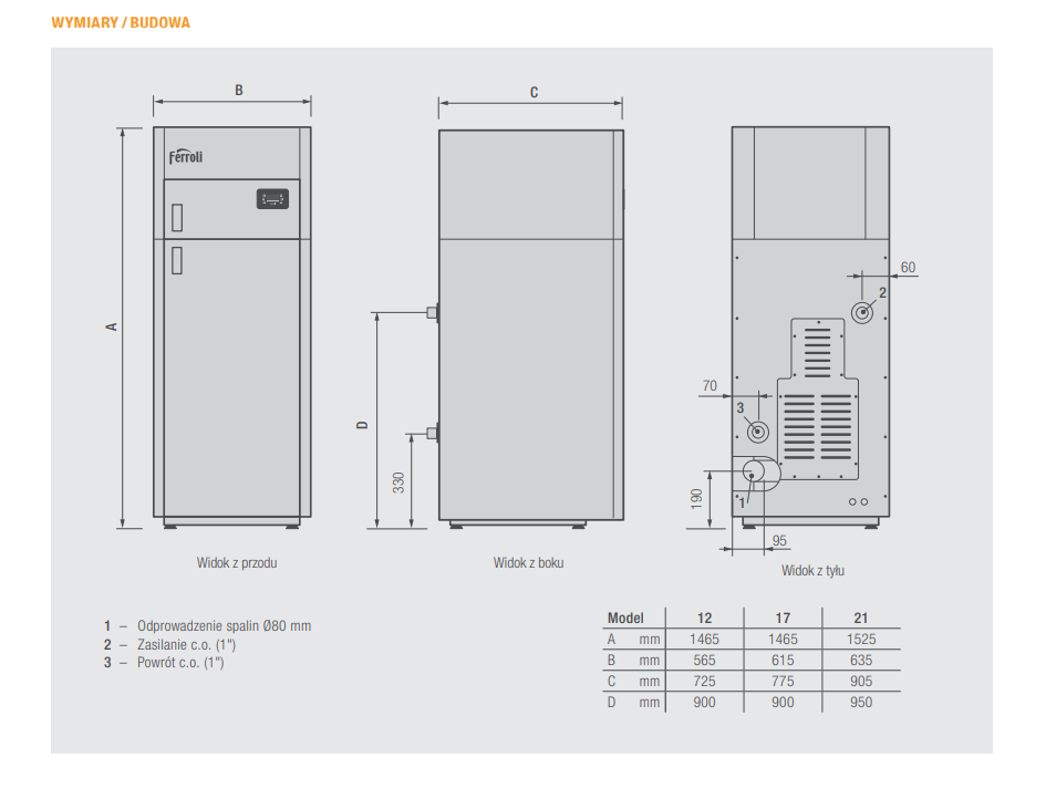 Kocioł C.O FERROLI BIOPELLET COMPACT 12kW na pellet 48h