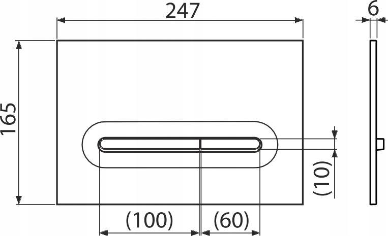 Przycisk sterujący ALCADRAIN THIN do systemów podtynk czarny mat prostokąt