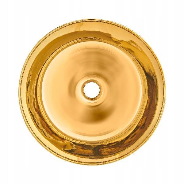 INVENA UMYWALKA NABLATOWA KOS INVENA TREND 42 CM, OKRĄGŁA ZŁOTA