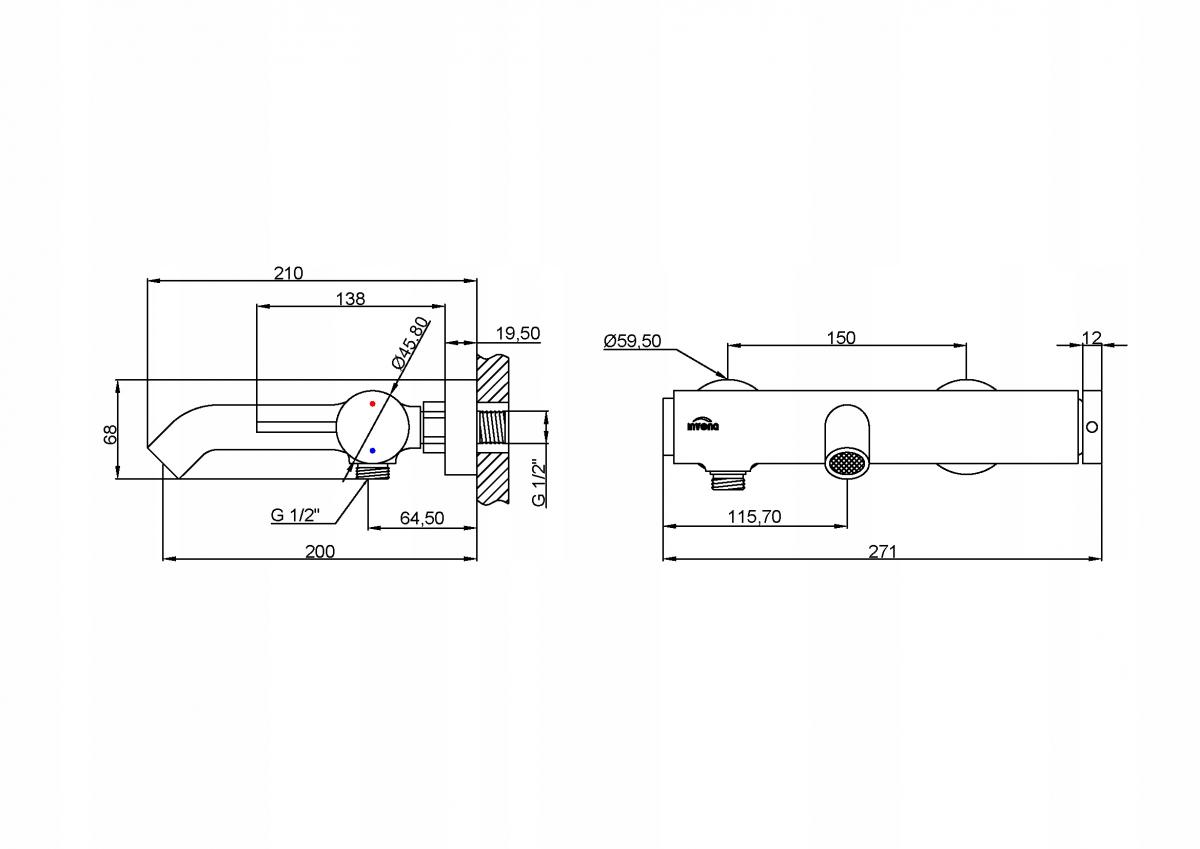 INVENA BATERIA WANNOWA KALITEA INVENA TREND CZARNA