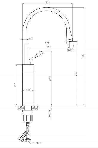 INVENA BATERIA UMYWALKOWA WYSOKA GABRO, INVENA TREND BIAŁY/ZŁOTY