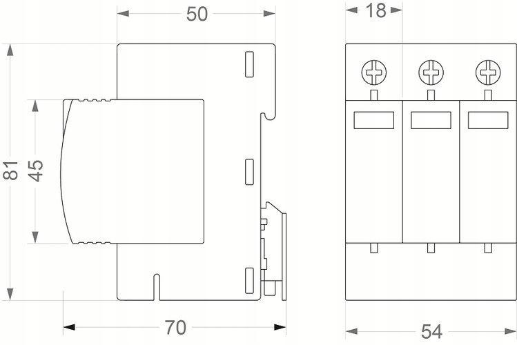 ELEKTRO-PLAST OPATÓWEK Ogranicznik przepięć PV 3P (T1+T2 DC) BY7-40 1000VDC