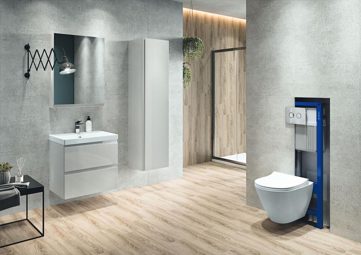 Zestaw 977 Moduo 60 biały (szafka + umywalka)