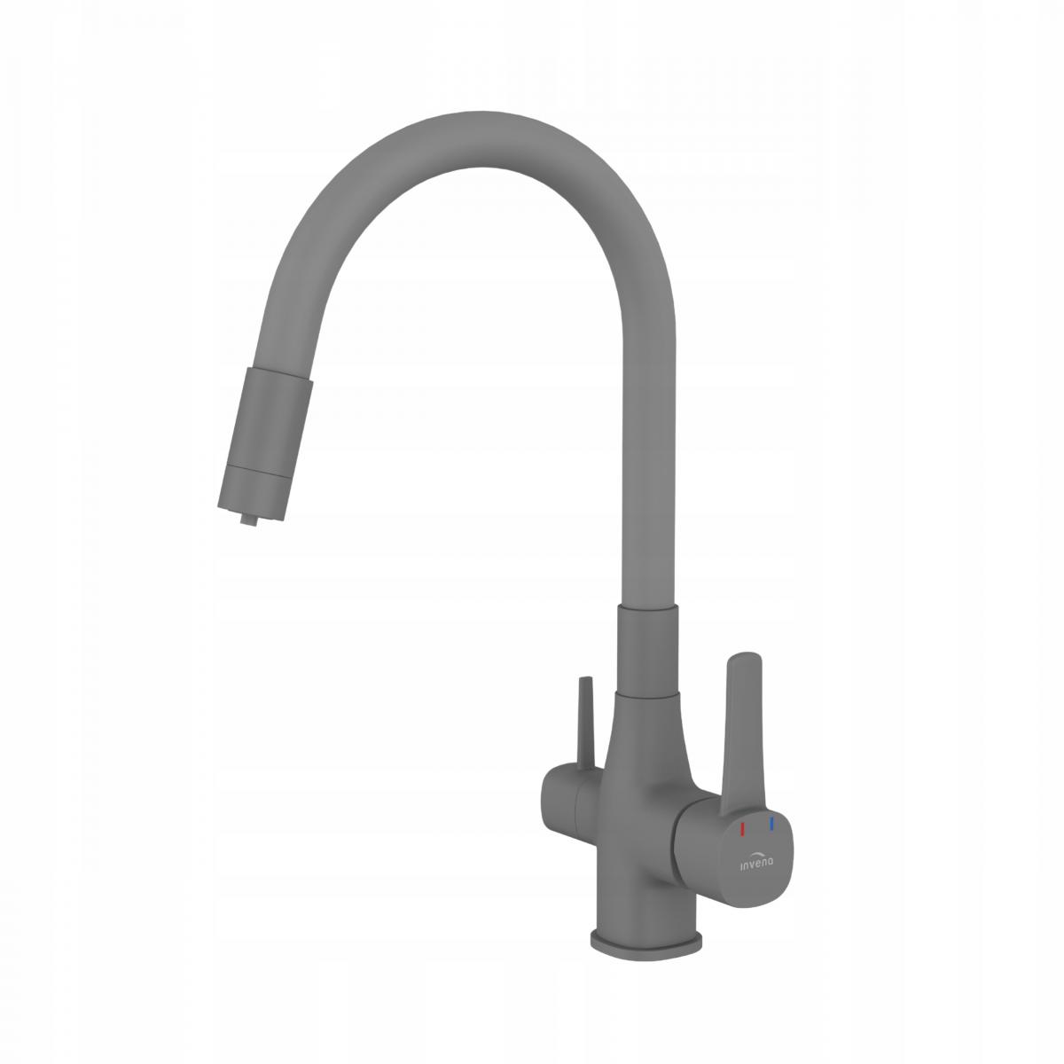 INVENA BATERIA ZLEWOZMYWAKOWA Z FILTREM GLAMOUR INVENA TREND, SZARA