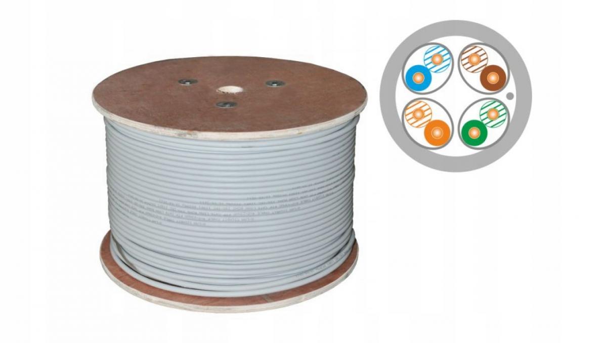 Kabel U/FTP kat.6A LSOH 4x2x23AWG B2ca 500m - (10Gb/s) 25 lat gwarancji, ba