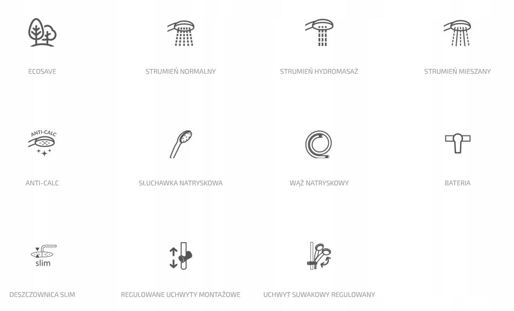 INVENA DESZCZOWNIA Z BATERIĄ TERMOSTATYCZNĄ MUSTA CHROM