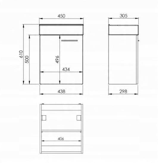 Zestaw: Szafka ELITA TINY+ umywalkaceramiczna 45 /WHITE