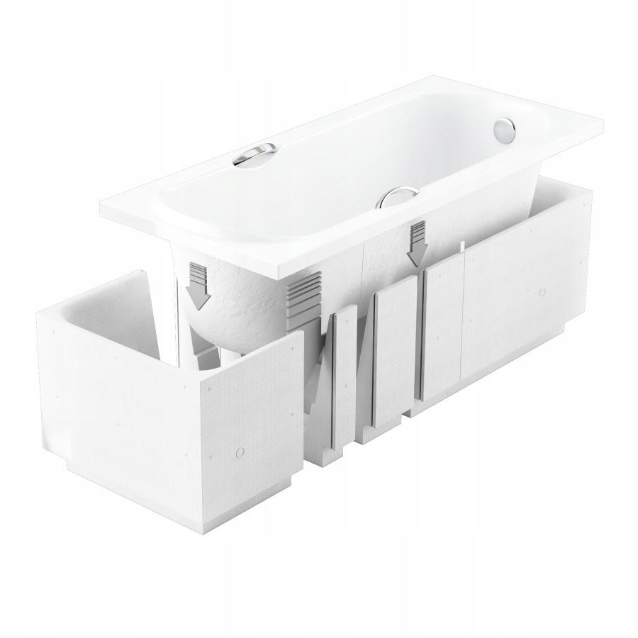 Nośnik do wanien prostokątnych 1.029-LED Stabilsound LED 140-170x75x61cm