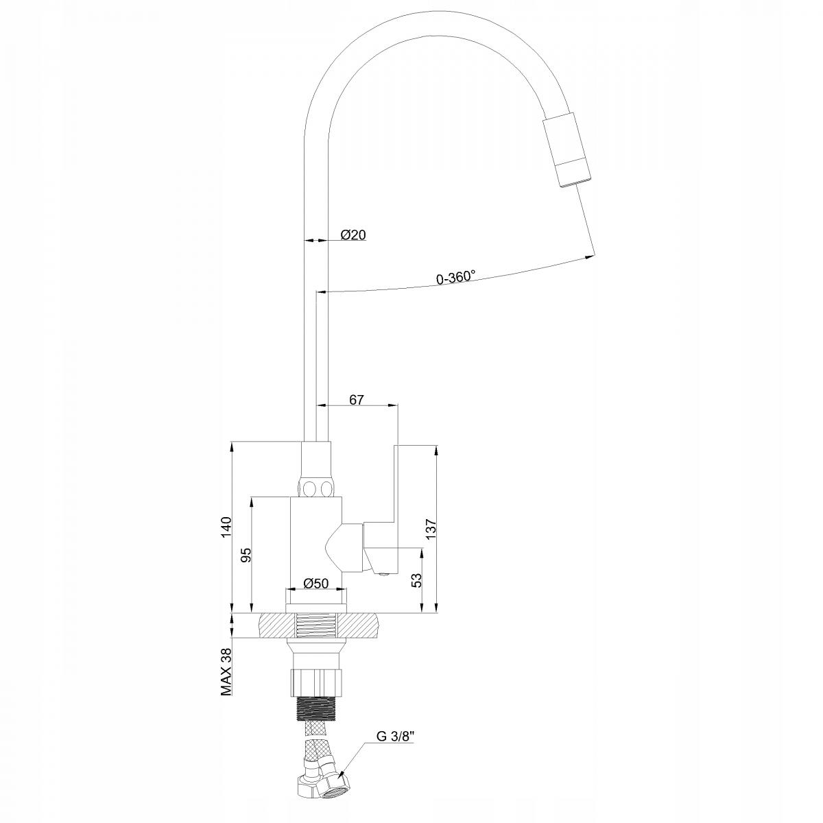 INVENA BATERIA ZLEWOZMYW KSANTI INOX Z RUCHOMĄ 2F WYLEWKĄ INOX/BEŻOWA