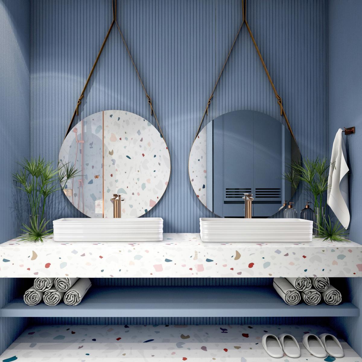 INVENA BATERIA UMYWALKOWA WYSOKA NERI PLUS INVENA TREND MIEDŹ