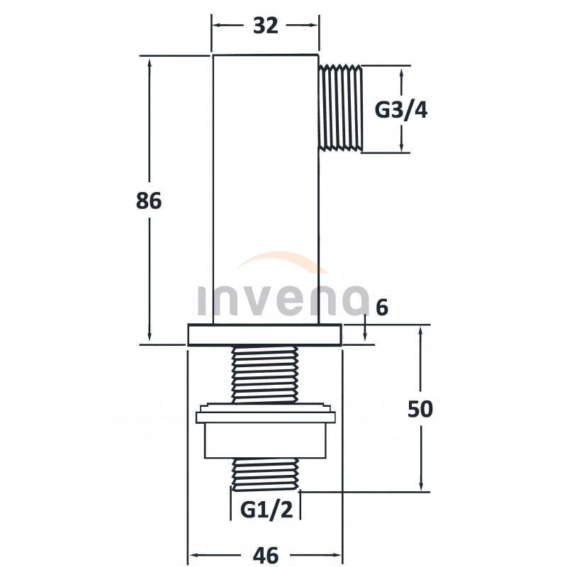 INVENA KOLANKA DO BATERII WANNOWEJ - KWADRATOWE