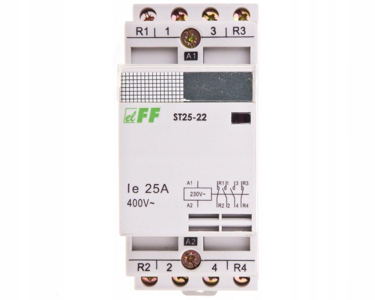 F&F Stycznik modułowy, montaż na szynie, styki 2no+2nc, 25a ST25-22
