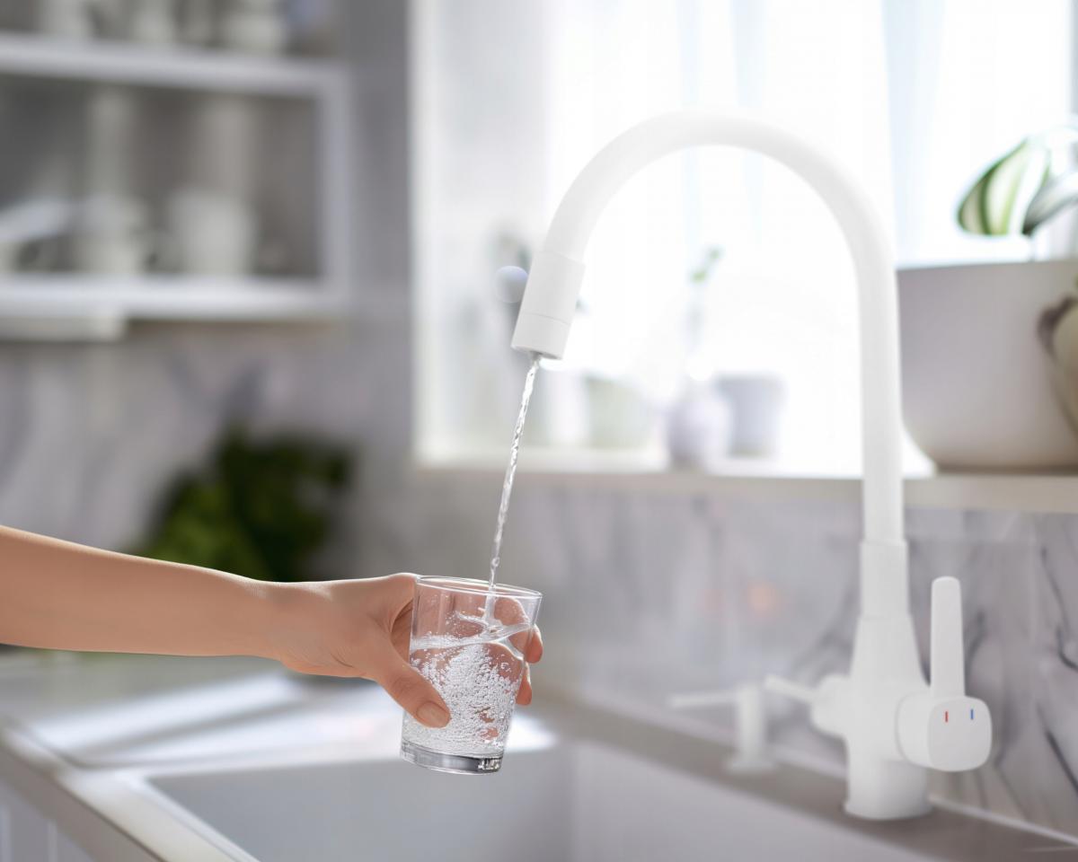 INVENA BATERIA ZLEWOZMYWAKOWA Z FILTREM GLAMOUR INVENA TREND, BIAŁA