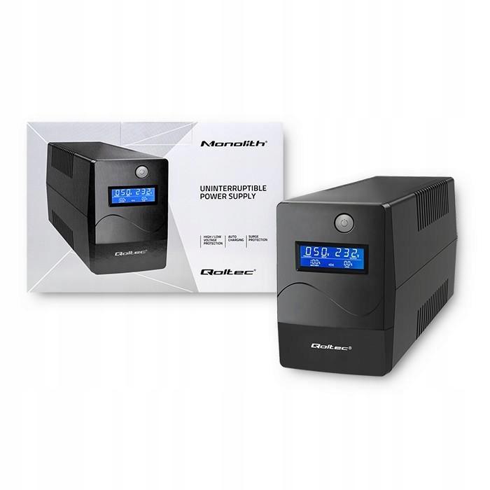 QOLTEC asilacz awaryjny UPS Monolith 850VA 480W LCD USB RJ45