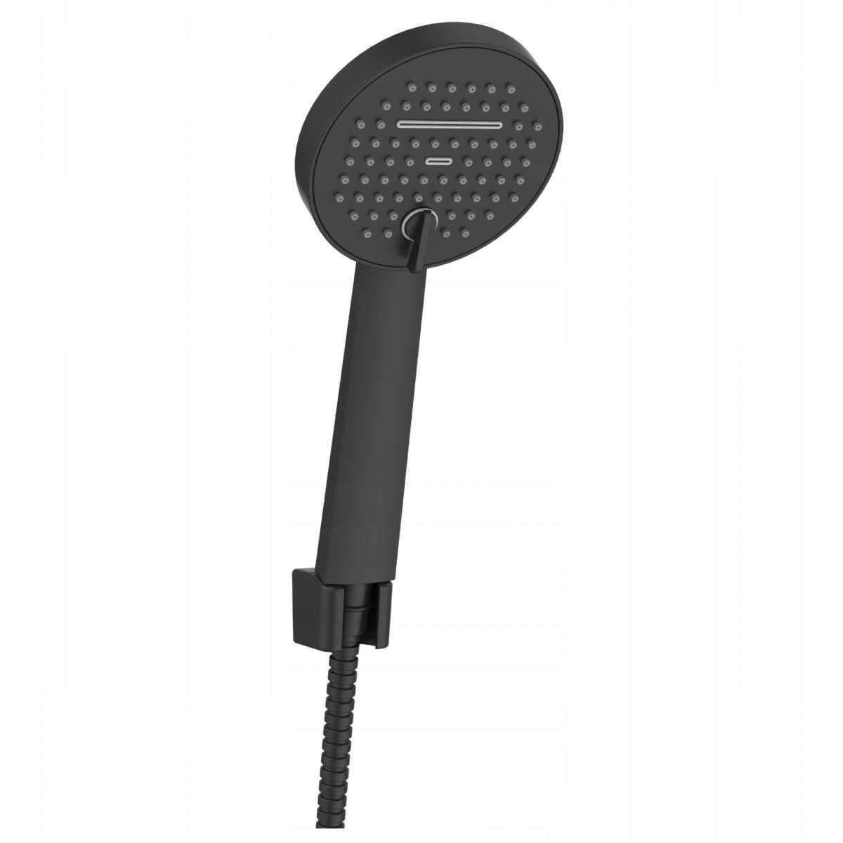 INVENA ZESTAW NATRYSKOWY NA DRĄŻKU MOONLIGHT, CZARNY / ROSE GOLD 2F