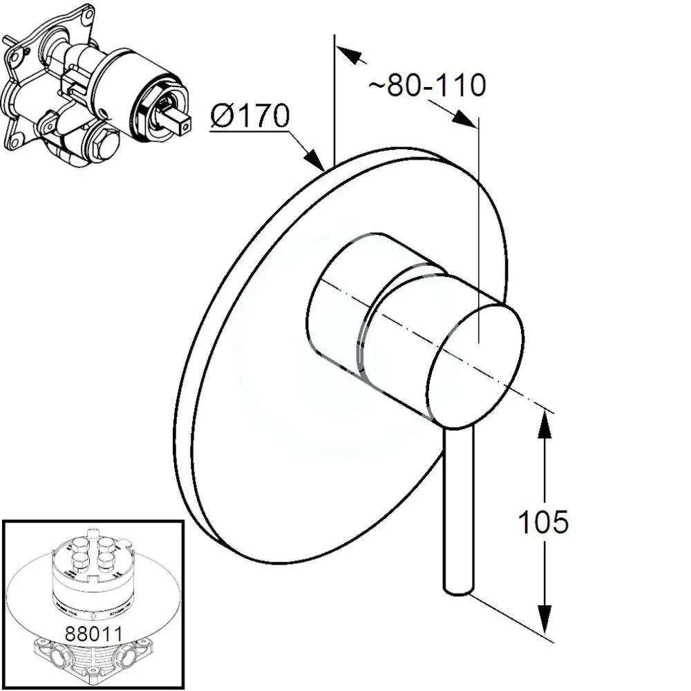 Bateria natryskowa podtynkowa KLUDI BOZZ do FLEXX.BOXX 88 011 chrom