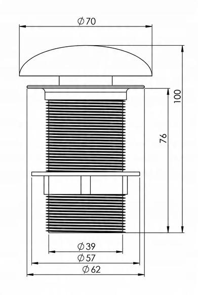 Korek KLIK-KLAK 70mm, b/przel. Ceramiczny Biały Połysk ELITA