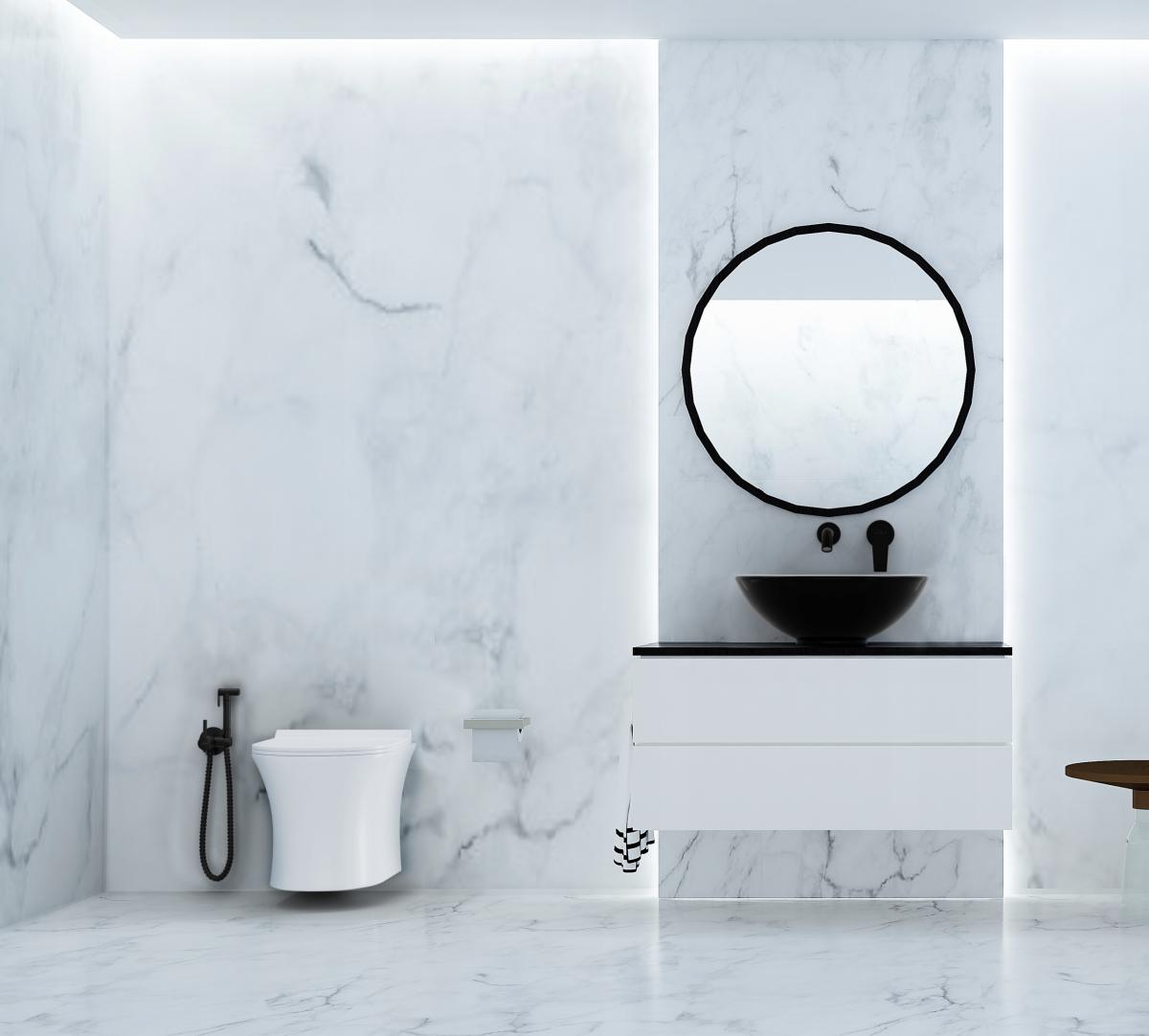 INVENA UMYWALKA NABLATOWA TINOS INVENA TREND, 39,5 CM, KOLOR CZARNO - BIAŁY