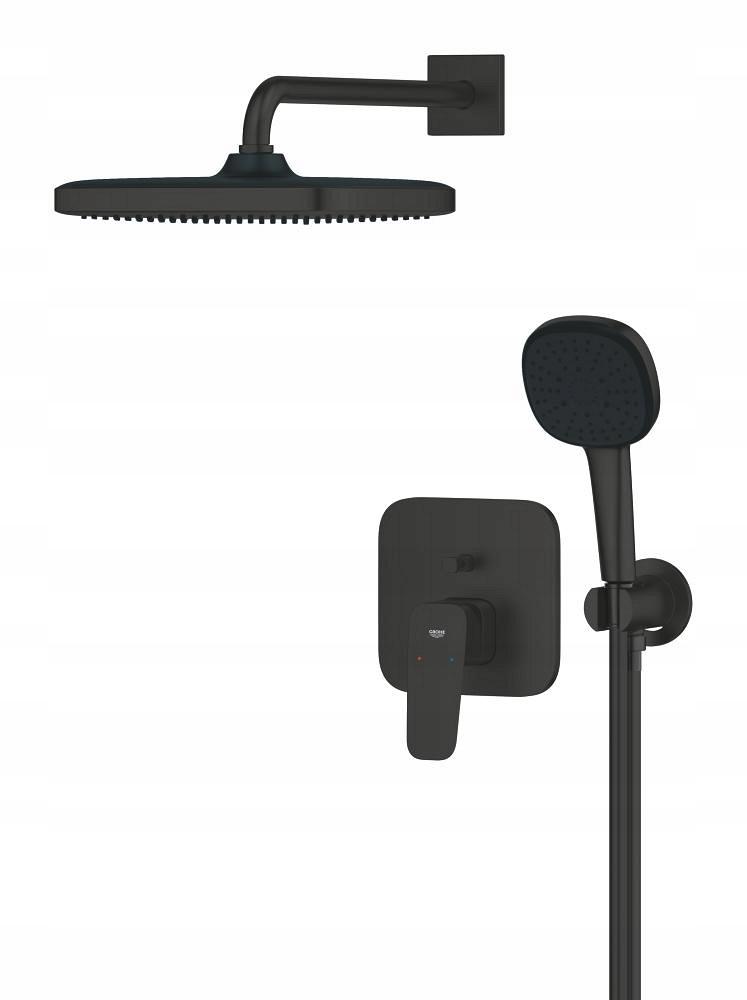 Zestaw prysznicowy CUBEO podtynkowy z deszczownicą Tempesta 250 matte black