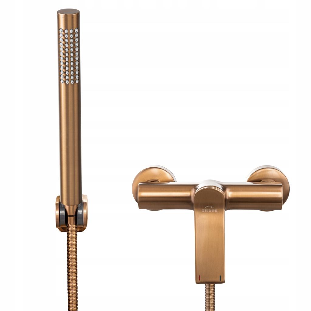 INVENA BATERIA NATRYSKOWA NERI PLUS INVENA TREND Z ZESTAW NATRYSKOWYM MIEDŹ