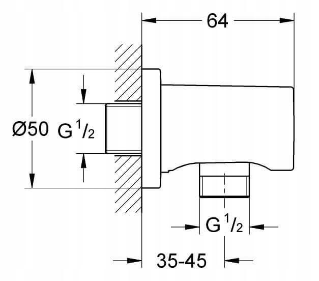 Kolano przyłączeniowe ścienne GROHE Rainshower DN 15 brushed warm sunset