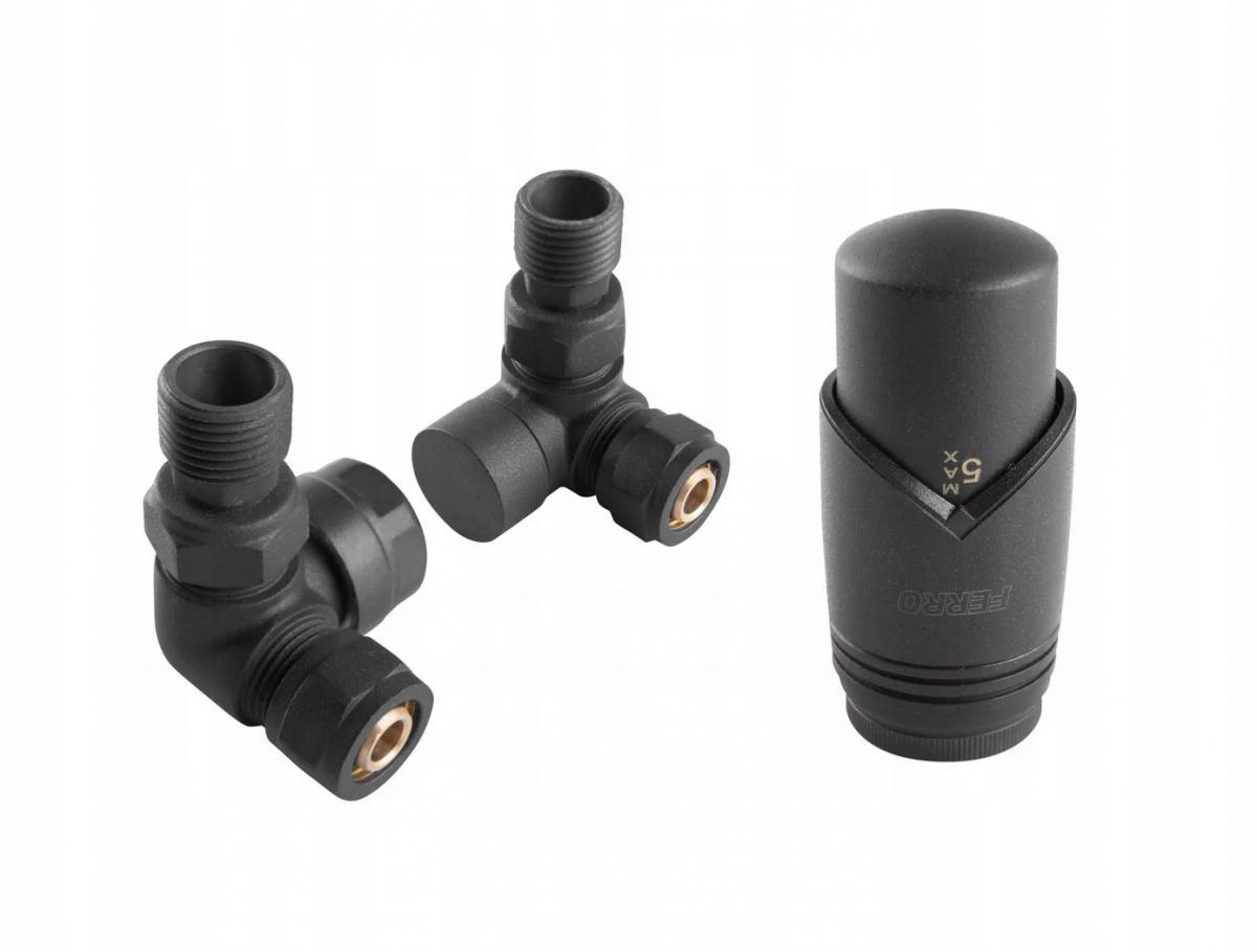 Zestaw termostatyczny osiowy Ferro ANTRACYT 48h