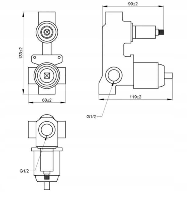 INVENA ZEST PODTYN Z BAT PODTYNK 2F SIROS, KWADR, CZARNY, NR 10