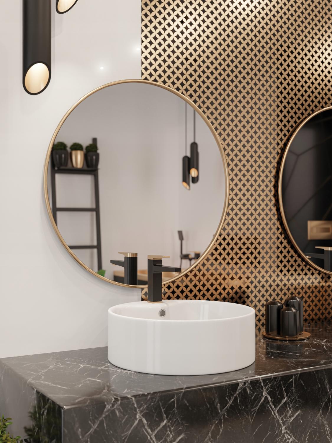 INVENA UMYWALKA NABLATOWA GRANADA 47 CM, OKRĄGŁA, Z OTW. NA BAT.