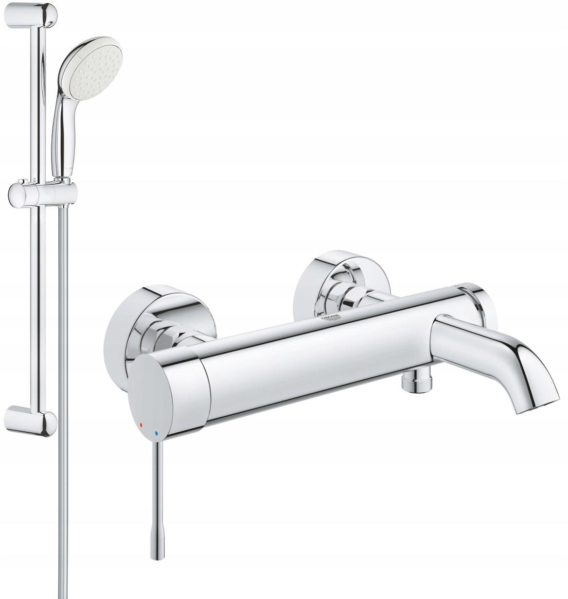 Bateria wannowa ścienna GROHE Essence 1-uchwyt. 2-otworowa mosiężna chrom