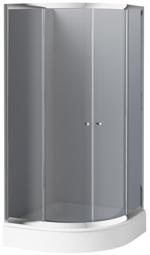 INVENA KABINA NATR.PÓŁOK.VITORIA 80X80 PR.CHROM SZK. GRAFIT