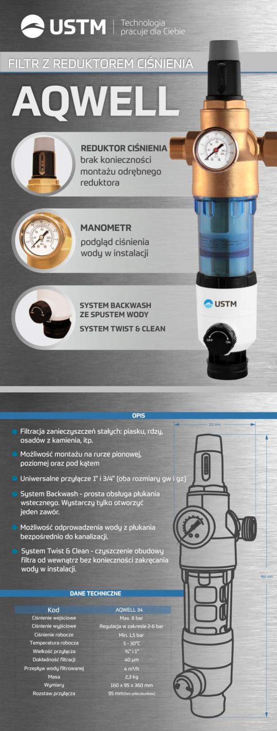 USTM Filtr samopłuczący Aqwell