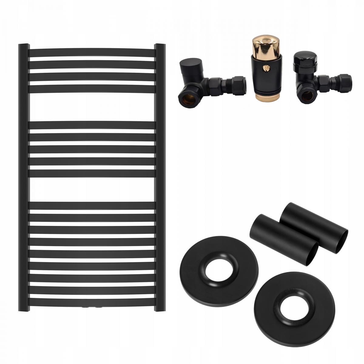 INVENA GRZEJNIK ŁAZ. 540X1000 + KPL. OSIOWY + MASKOWNICA POJ - CZARNO-ZŁOTY
