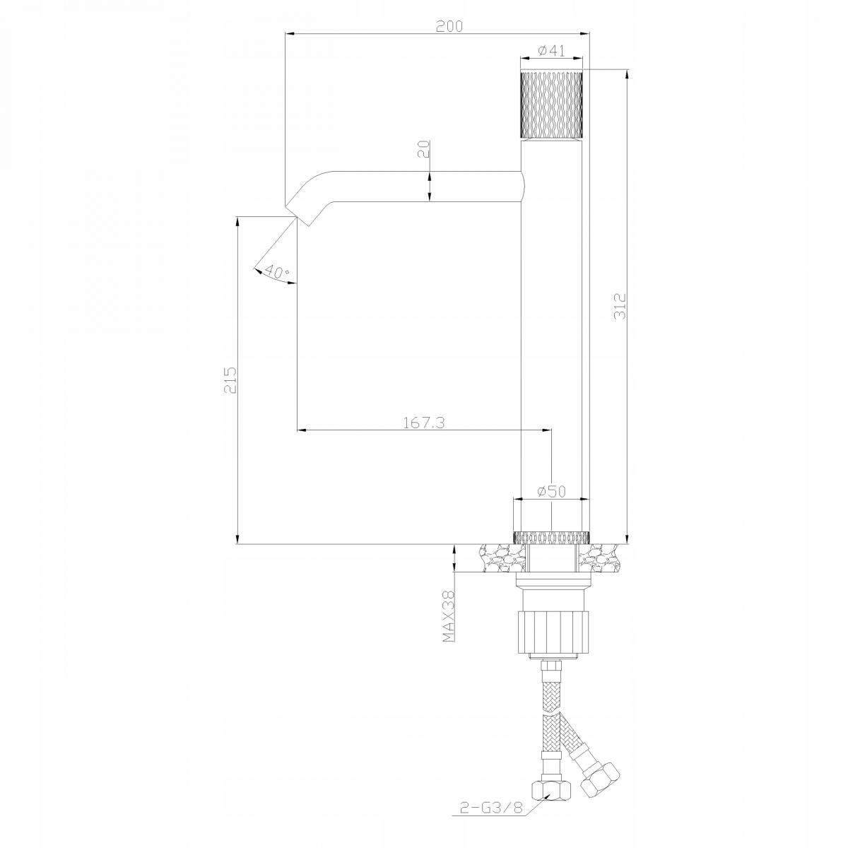 INVENA BATERIA UMYWALKOWA WYSOKA MOONLIGHT INVENA TREND CZARNA / ROSE GOLD