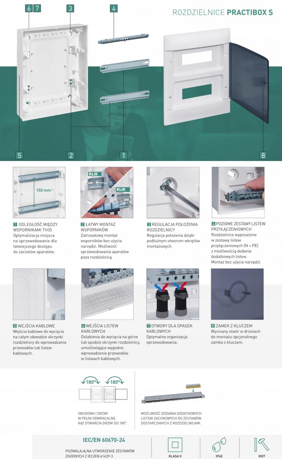 LEGRAND Rozdzielnica natynkowa PRACTIBOX S 1x12 drzwi przezroczyste