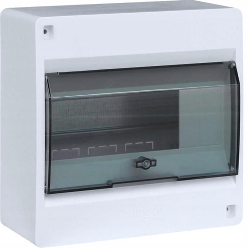 HAGER Rozdzielnica IC2 1x8 modułowa n/t IP40 drzwi transparentne
