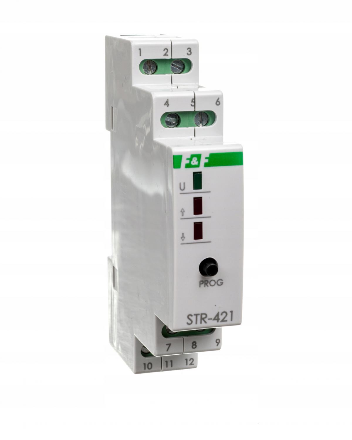F&F Sterownik rolet STR-421 dwuprzyciskowy, Un=24V AC, 8A, 1 moduł