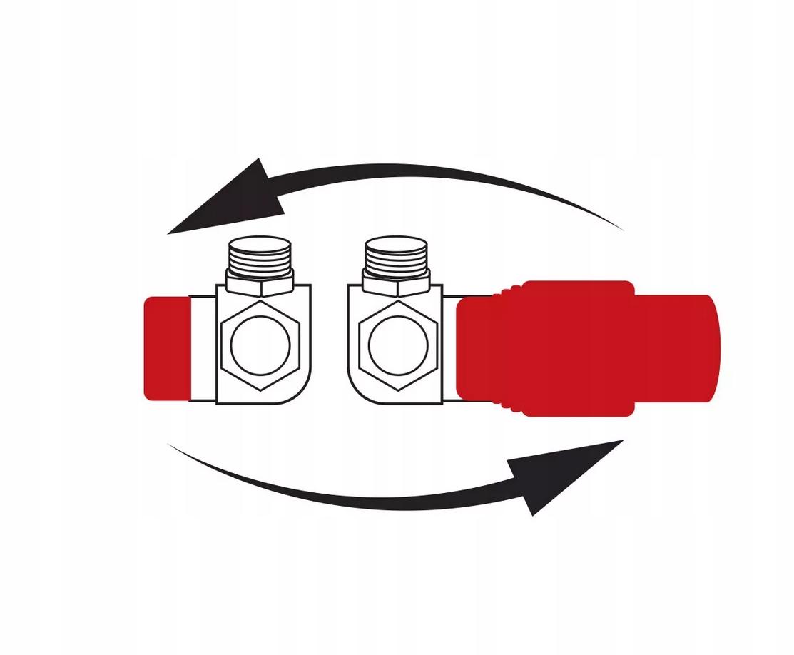 Zestaw termostatyczny INVENA osiowy GRAFIT STRUKTURALNY pex16 - miedź15