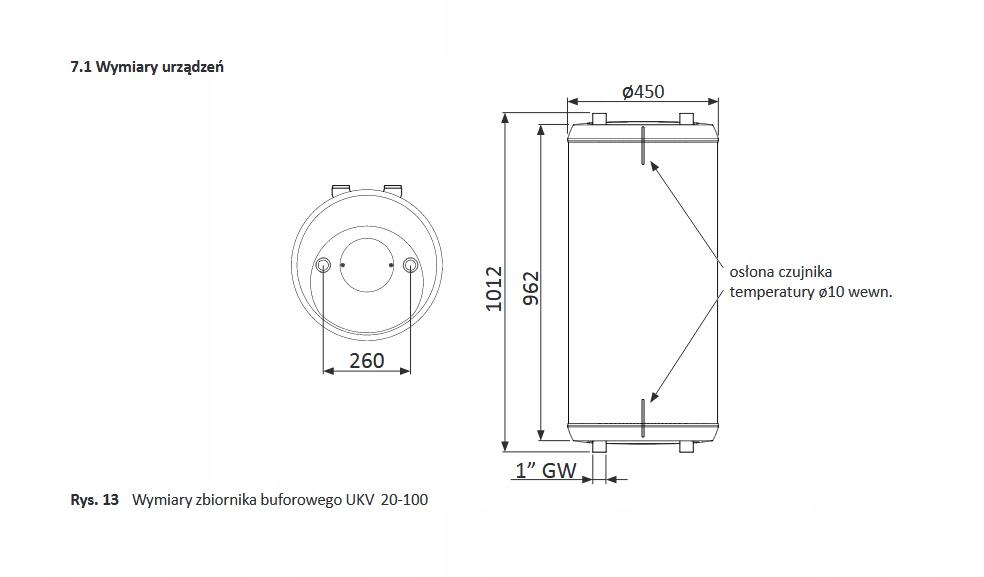 NIBE Zbiornik buforowy UKV 100 wiszący w obudowie metalowej 1 48h