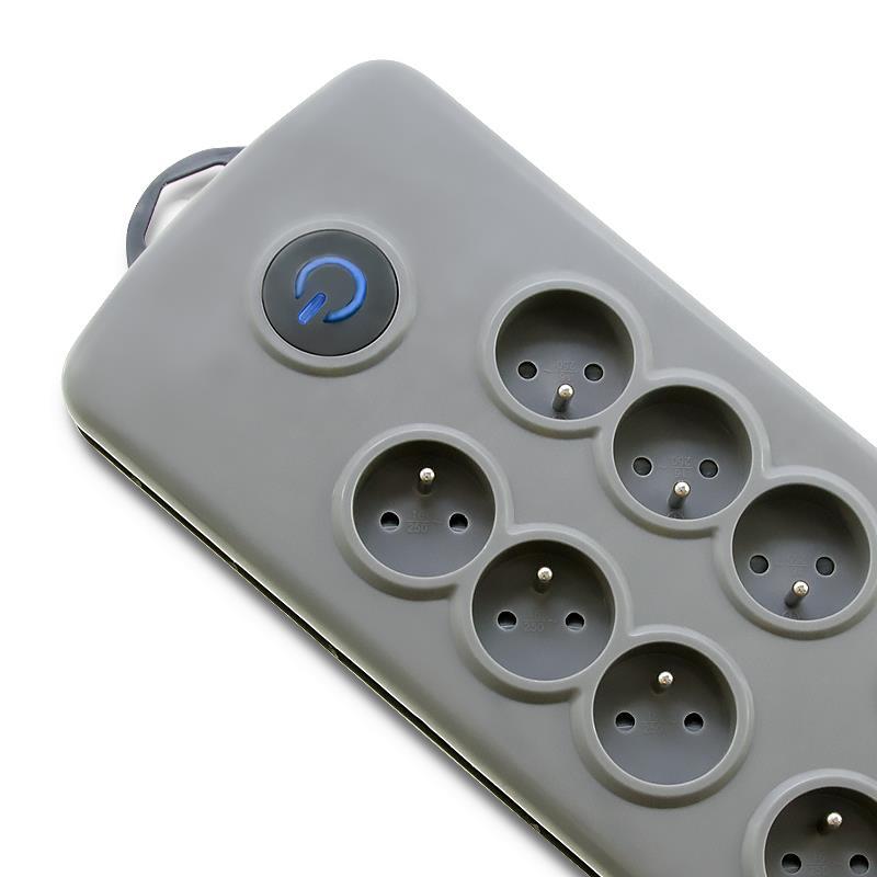 QOLTEC Listwa antyprzepięciowa Quick Switch 8 gniazd 2.5m
