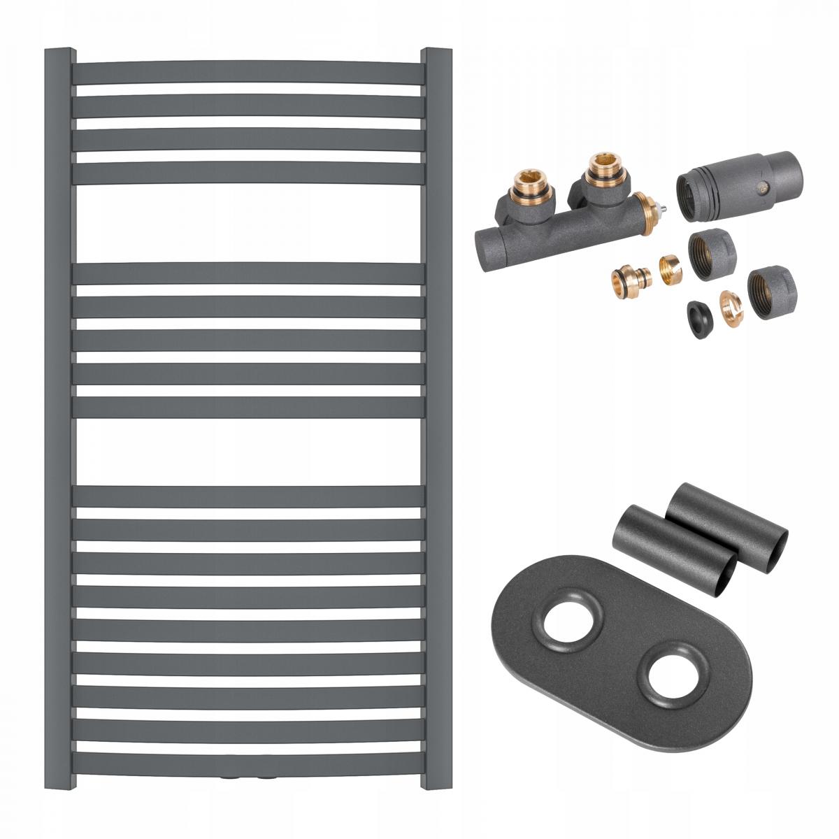 INVENA GRZEJNIK ŁAZ. 540X1000 + KPL. DUOPLEX + MASKOWNICA PODW. - GRAFITOWY