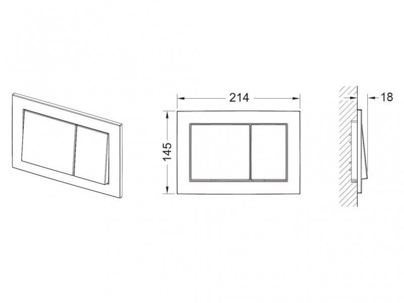 Przycisk spłukujący TECE base podwójny do WC z tworz sztucz chrom połysk