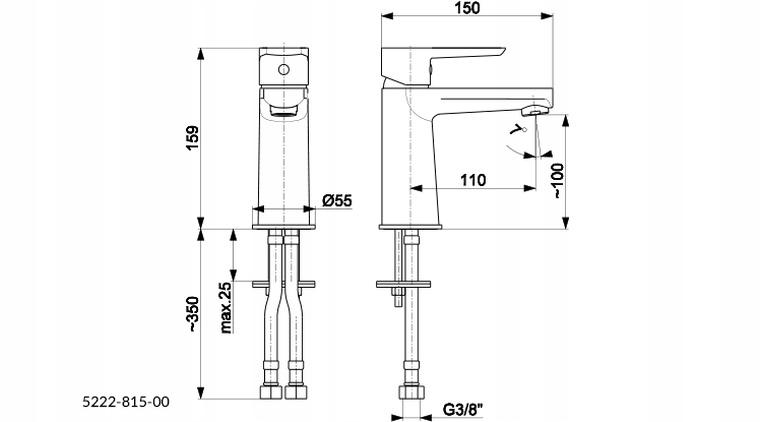 Bateria umywalkowa stojąca ARMATURA KRAKÓW SELEN chrom z obrotową wylewką