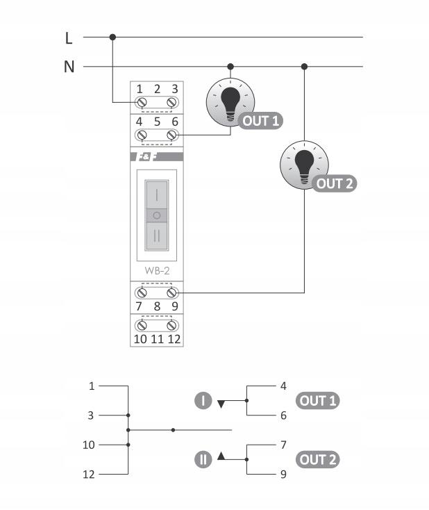 F&F Modułowy przełącznik trójpozycyjny WB-2
