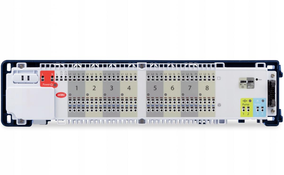 SALUS Listwa centralna ogrzewania podłogowego przewodowa 8-strefowa KL08NSB