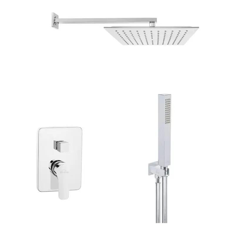 INVENA ZESTAW PODTYNKOWY Z BATERIĄ PODTYNKOWĄ 2-FUNK. VERSO ROZETA KWADRAT