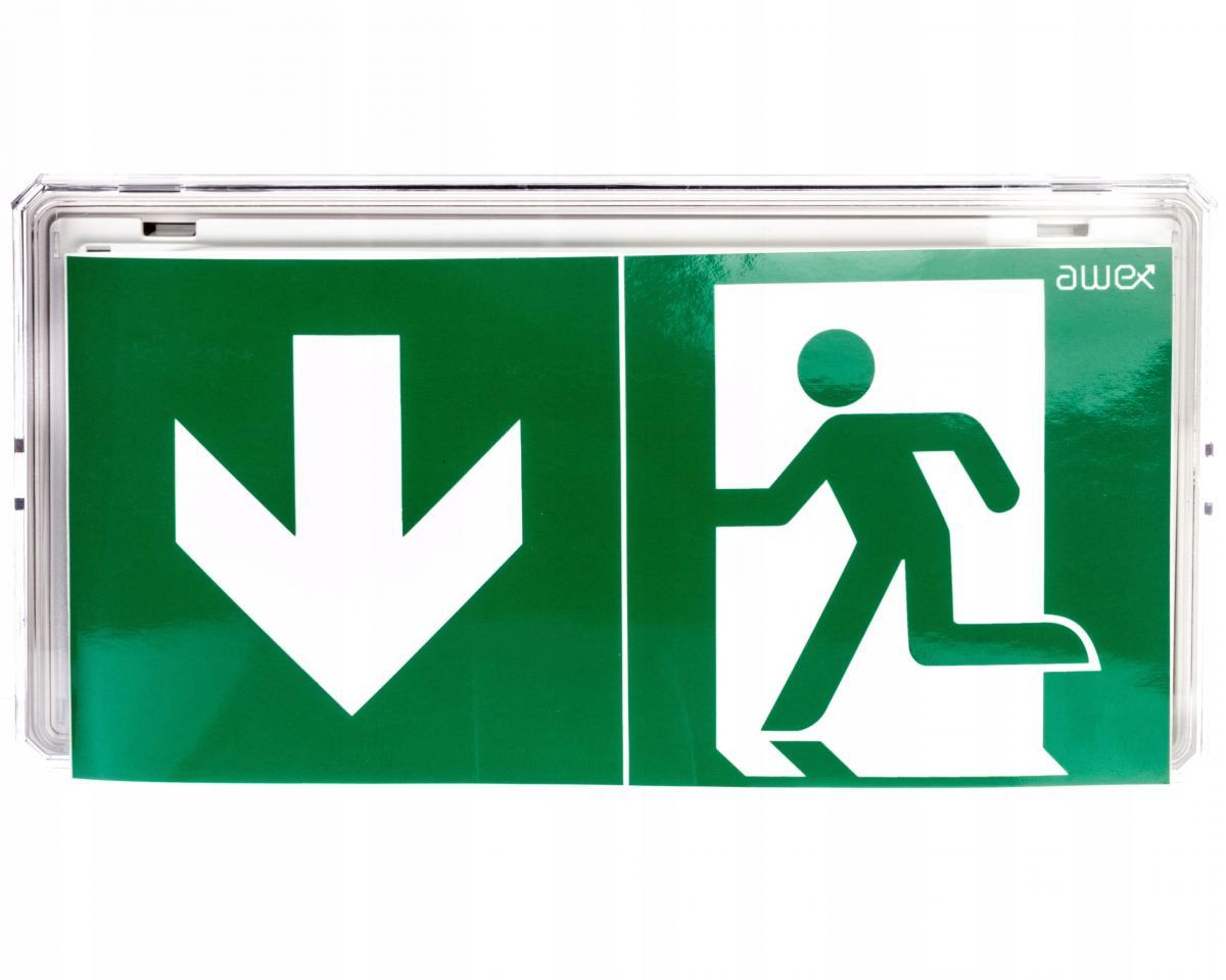 AWEX Oprawa LED sieciowo-awaryjna, EXIT 1W 6000K 1h, autotest, biała, IP65