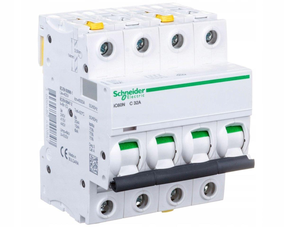 SCHNEIDER ELECTRIC Wyłącznik nadprądowy iC60N-C32-4 C 32A 4-biegunowy